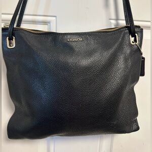 Coach Black Pebbled Leather Shoulder / crossbody Bag